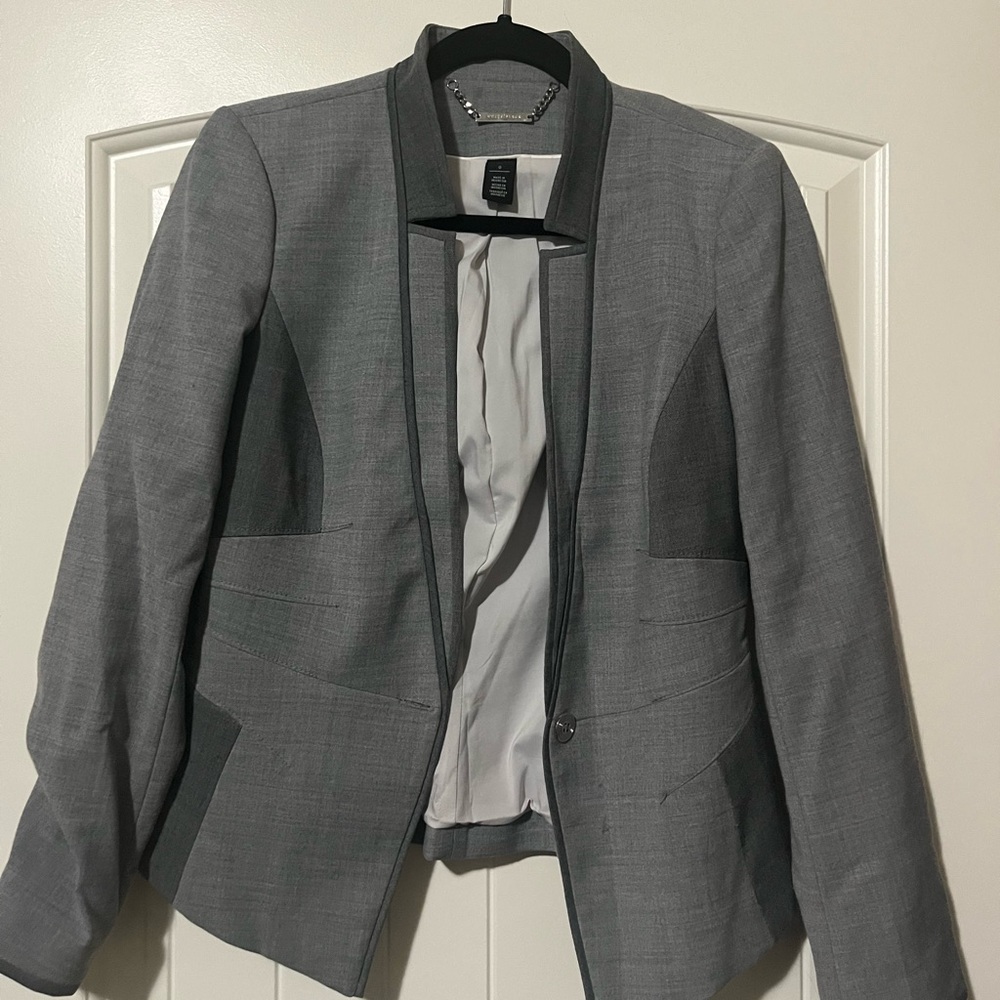 White House Black Market Women’s Silver/Gray Blazer Size 0